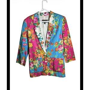 Vintage Karen Kane Floral Blazer 90s Size Small